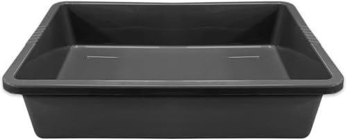 Heavy Duty Large Plastic Potting Tray Rectangle Multi Purpose Garden Greenhouse Plant Pot Tidy Work Table (Length: 64.5cm - Width: 49cm - Height: 12cm) (Black)