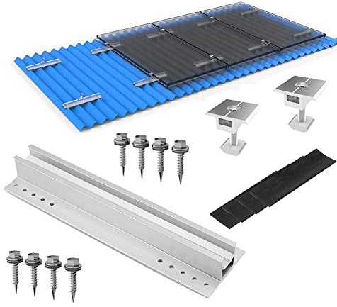 Kit Staffa Per Pannello Solare, Accessori Per Pannello Solare Per Centrale Elettrica Da Balcone Sul Tetto, Modulo Solare Di Fissaggio , Set Per Impianto Fotovoltaico Per Modulo Altezza 30/35 Mm