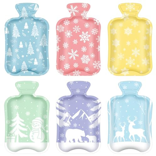 Handwärmer Taschenwärmer, 6er Set Taschenwärmer Wiederverwendbar, Handwärmer Knicken mit Winter Motiven, Taschenwärmer Kinder, Fingerwärmer Wärmeknickkissen für Kinder Erwachsene Weihnachten