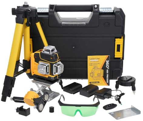 Mulcort Multifunzionale 4D 16 linee laser livello 3° autolivellante macchina batteria al litio ricaricabile strumento di livellamento con 3 altezze regolabile in lega barra di estensione treppiede