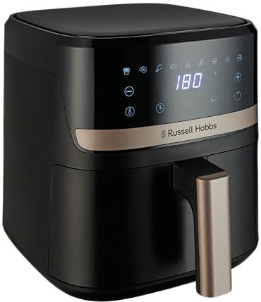 Russell Hobbs Air Fryer [4.3L, Max 200℃, 1300W] (9 Programs, Oil Free Cooking, Rapid Air Technology, Touchscreen, Auto Shut-Off, Keep warm, Roast, Bake, Grill, Dishwasher safe parts) Satisfry 27610
