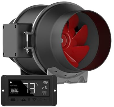 Growsters Rohrventilator EC EC100 100mm Durchmesser Temperaturkontrolle Wachstumszelte Hydrokultur Heizung Kühlung Luftstrom