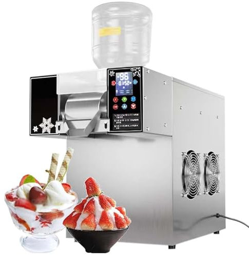 DDZJTPP Machine à Glace Râpée de Neige Commerciale, Machine à Râper la Glace électrique, Machine à Glace Pilée en INOX, Glace Rasée pour Dessert Boulangerie Café,C-1200W
