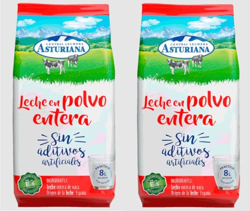 MADALO - Pack 2 unidades leche en polvo entera Central Lechera Asturiana 1 kg - Total 2 kgs