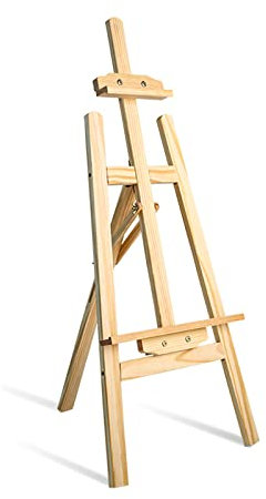 PUFAHAU Caballete de Madera con Estructura en A para Artistas, 90 cm, Caballete de Estudio, Soporte de exhibición de Pintura, Caballete de trípode Ajustable/Plegable para Dibujar,
