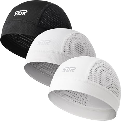 THINDUST 3Pcs Breathable Mesh Skull Cap,Lightweight Quick Dry Sports Helmet Liner for Men Women, Cooling Cycling Beanies