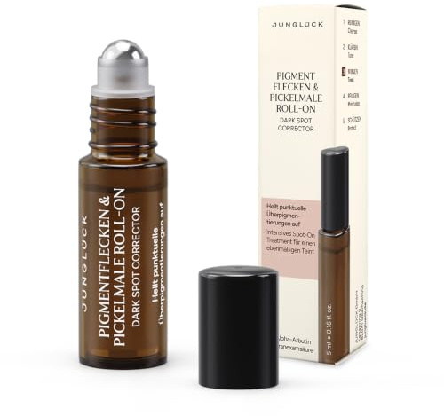 JUNGLÜCK Anti Pigmentflecken & Pickelmale Roll-On – Dark Spot Correcting | Serum mit 10% Niacinamid zur Reduzierung von Hyperpigmentierungen wie Pigmentflecken, Altersflecken und Pickelmalen – Vegan