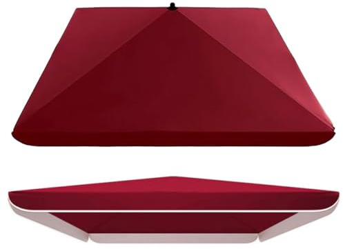 IMUNKT Telo di Ricambio per Ombrellone Quadrato 2,5x2,5m 3,0x3,0m 2x2m 4 Costole Copertura di Ricambio per Ombrellone da Giardino/Mercato/Patio(Burgundy,2.5x2.5m(8.2x8.2ft))