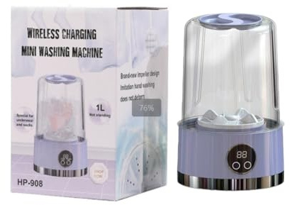 Mini lavatrice portatile aggiornata 2025 - Piccola lavatrice wireless ricaricabile di tipo C - Macchina per la pulizia di biancheria intima/calzini - essenziale per dormitorio/viaggi/campeggio