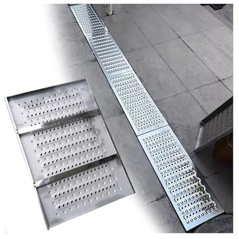 griglia scolo acqua piovana Griglie Di Drenaggio Per driveway D'accesso Al Patio, Copertura Per Grondaia Rettangolare In Acciaio Inossidabile, Griglia Di Scarico Per Fognatura Staccabile Antiscivolo(1