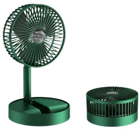 NYSDM - Ventilador de pie plegable portátil telescópico de 6 pulgadas con batería recargable, 3 velocidades, altura ajustable súper silenciosa