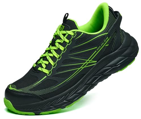 RUGNOR Chaussures de Sécurité Hommes Femmes Légère Basket de Securite Confortable Antidérapante Respirante Chaussure de Travail, Vert 42 EU
