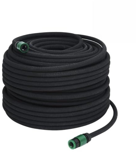 Rasen- & Gartenbewässerung & Bewässerung-Gartenschläuche-Garten Tropfschlauch Schwarz 1,5cm 100m Gummi