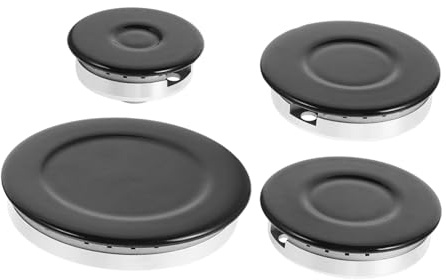 POPETPOP Tapas para Quemador de Gas de Cocina, Color Negro, Material Aluminio y Hierro, Función Anti-explosión y Encendido Rápido para Fogón de Múltiples Quemadores