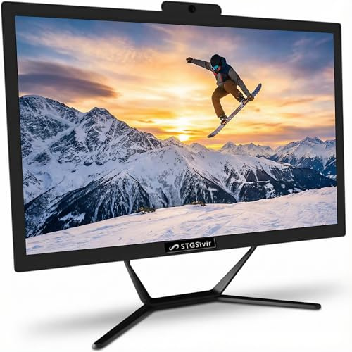 STGsivir Ordinateur de Bureau Tout-en-Un, écran 24, Core i5 jusqu'à 3.6 GHz, RAM 16 Go, SSD 512 Go, WiFi, Bluetooth 5.0, Windows11 Pro, Noir