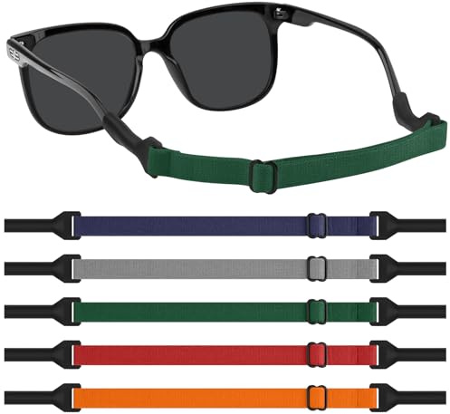Amzpas Cordons Elastiques Pour Lunettes, Sangles Lunettes Antidérapantes Réglables, Cordon à Lunettes Elastique, Sport Nautique Corde à Lunette, pour Course à Pied, Randonnée Enfant, Hommes, Femmes