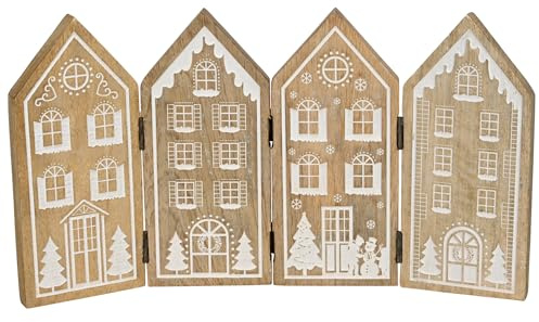 matches21 HOME & HOBBY Casette in legno, decorazione natalizia, 21 cm, decorazione natalizia per Natale, decorazione da tavolo invernale in stile rustico