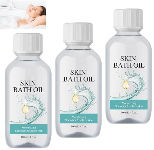 Pelle olio da bagno morbido morbido, bagno nutriente e olio per la doccia per donne, pelle liscia e ammorbidita o ruvida, idrata il corpo, leggero, rinfrescante e non grasso (3pcs)