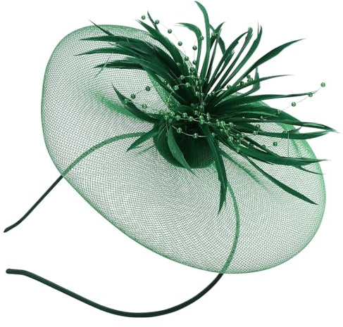TOPBATHY Federschmuck für Haare Elegante Haarspange mit Schleife Federkopfschmuck aus Netzgarn und Kunstfedern für Partys Tanz und Andere Anlässe