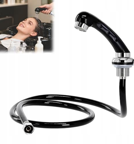 Flexible de douche, douchette pour lavabo, douchette en ABS, accessoires de coiffure avec flexible long, pommeau de douche pour lavabo (noir)