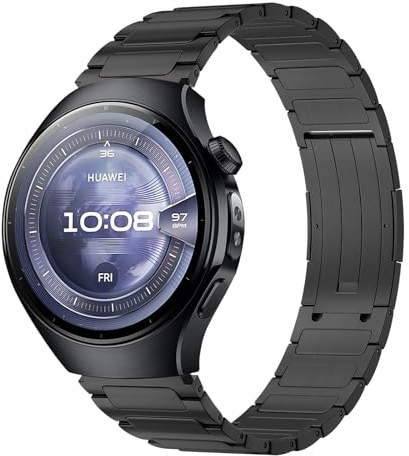 Titanium armband kompatibelt med Hua wei Watch GT6 Pro/GT6/GT5 Pro/GT5/GT4/GT3/GT 3Pro 46 mm premium titan klockarmband för GT2Pro/GT2e/GT Runner/Hua wei Watch3/3Pro/Watch 4/4Pro 45 mm, herr och dam