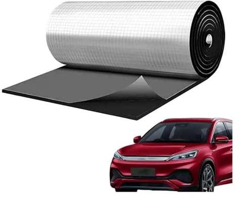 Tapis d'isolation Coussin D'isolation Phonique Feuille D'aluminium Pour Capot Voiture Coussin D'isolation Phonique Pour Pare-feu Adhésif Pour Insonorisation Toit(20mm)