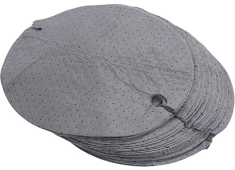 MENDUNER Almohadillas Absorbentes de Aceite de 55 Cm para Tambores de 55 Galones |Paquete de 25 Alfombrillas Superiores de Polipropileno para Fugas de Agua y Disolvente Refrigerante