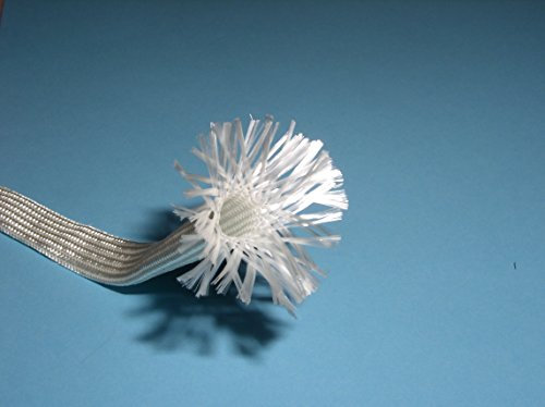 Gaine ignifuge isolante en fibre de verre tressée, protection thermique haute température, diamètre 20 mm, couleur blanc, température 550 °C, quantité 10 mètres