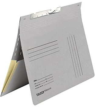 FALKEN 50x Pendular Pendelhefter aus Recycling-Karton DIN A4 grau | Made in Germany kaufmännische Heftung mit Schlitzstanzung und Dehntasche Blauer Engel