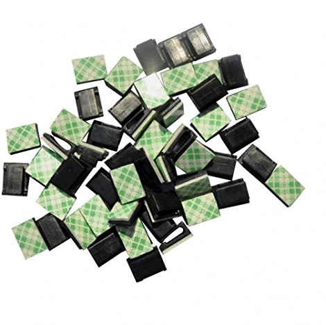 40Pcs Self Adhesive Wire Clips Management Car Vehicle Data Cord Cable Tie Mount Wires Fixing Clips Camps Cable Wire Cord Holder for Car, Home and Office