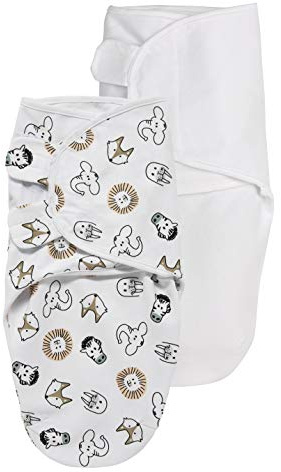 Meyco Baby Animal/Uni puck sack 2-pack, primo equipaggiamento per neonati (puck sling per bambini da 0-3 mesi, morbido comfort di sonno, traspirante e assorbente, aiuto al sonno), multicolore