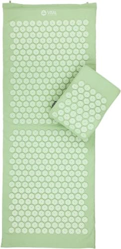 Bodhi VITAL Acupressure Mat Set XL, Massage Mat & Cushion Including Bag, Fakir Mat for Self-Massage, Relaxation Mat for Neck and Back Pain, Pin Cushion for Home, Pastel Green