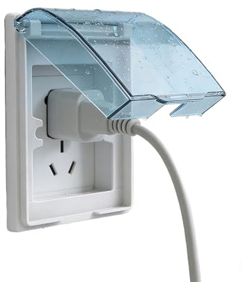 Schalter Stecker wasserdichte Box, Transparente Wasserdichte Steckdosenbox, Transparente Steckdosenbox, Für Badezimmersteckdosen Geeignet, um zu Verhindern, Dass Spritzer in Die Steckdose Spritzen