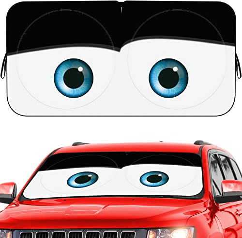 Car Windshield Sun Shade, Universal Fit Midsized Sedan SUV, Classic Black