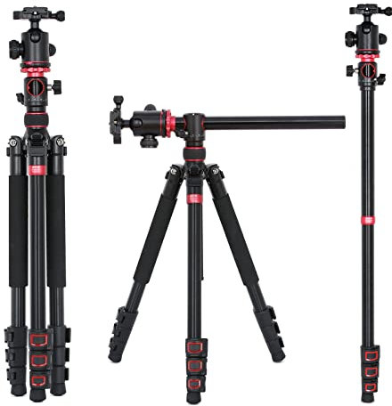 Andoer Kamera Stativ 183cm, Aluminiumlegierung Stativ Einbeinstativ mit Panorama Kugelkopf für Kamera Camcorder Low Angle Shooting Panoramafotografie Videoaufnahmen, max. Traglast 10 kg
