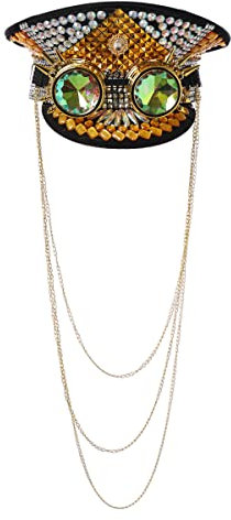 COSDREAMER Herren Steampunk Zylinder Hüte Pailletten Brille Militär Cap Punk Halloween Klassische Armee Militär Cap