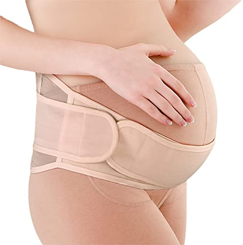 SOLO ACTFIT Fascia Gravidanza, Sostegno Premaman Fasce, Sostegno Cintura maternità, Fascia maternità Traspirante Regolabile, Color Beige