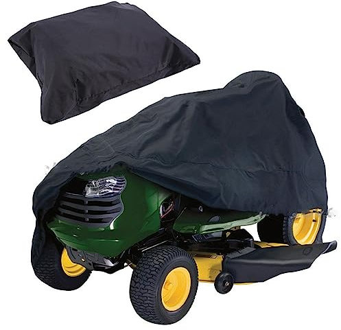 DASNTERED Copertura per tosaerba, protezione UV universale per trattore da giardino e trattore da equitazione 210D, panno Oxford impermeabile, protezione UV, per giardino, esterno (nero)