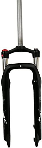 ZECHAO 20Inch Strand Schnee Fahrrad Fettgabel, E-Bike-Öl-Federgabel 1-1/8 120mm Reise 9mm QR for 4,0 Fette Reifen Scheibenbremsanleitung Lockout Fahrrad Federgabel (Color : Matte Black, Size : 20
