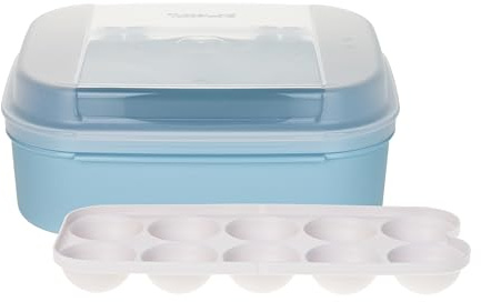 Tupperware Naschkätzchen 1,4 L hellblau blau Bellevue Vorratshaltung Vorrat Apollo Brotdose Keksdose Vorratsdose (inkl. 1x Eier-Einsatz)