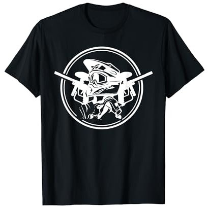 Paintball Paintballmarkierer, Helm, Handschuh, weisses Motiv T-Shirt