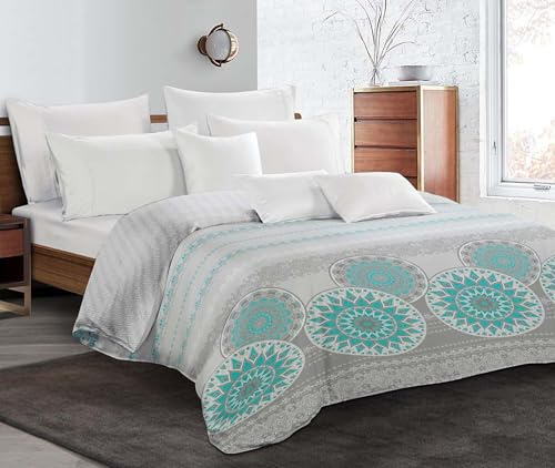 DALINA Edredon Invierno Cama 135 Estampado Bicolor Reversible - Relleno Nordico 100% Poliéster Suave y Calentador, Tamaño 230x240cm
