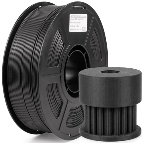 iSANMATE ABS Carbon Fibre Filament 1.75 mm, 3D Drucker Filament Gefüllt mit 20% Kohlefaser, ABS Filament 1.75 mm, Matte Black 1 kg Spule