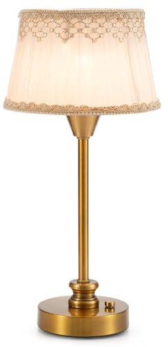 OCEST Rechargeable Cordless Table Lamp with Dimmer, Portable Small Battery Operated Lamp Outdoor, Touch Warm Light Ambient Lighting for Restaurant Patio Dining Side End Table Kitchen, Antique Brass