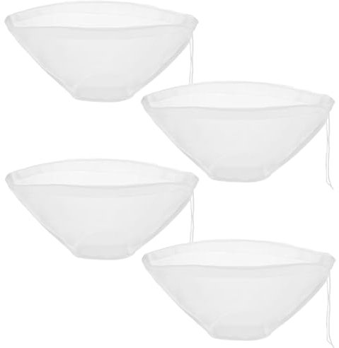 4 Pieces Reusable Nut Milk Bag, Cheese Bags, Reusable Fine Mesh Fabric Strainer, Nylon Fine Mesh Gauze Sieve Bags, Vegetable Draining Bag, for Cheese, Fruit Juice