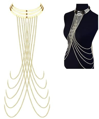 Bijoux de Corps Ventre et Poitrine, Chaîne de Corps Boho, Chaîne Sexy Bikini, Collier Gland Corps, Plage, Sexy, Chaînes pour Femmes et Filles, Accessoires Corporels, Pendant Les Fêtes