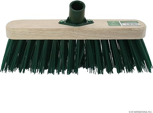 3 X 12 Wooden Stiff Green Bristle Hard Brush Broom Head Cleaning Sweeping | Bristle Stiff Multi Purpose, Outdoor Use | Sweeping Tools, Replacement Head