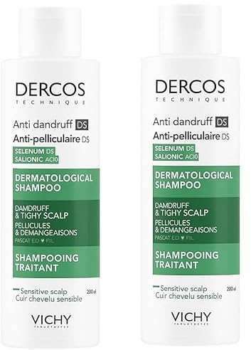 Vichy Dercos Anti-Dandruff Shampoo for Normal to Oily Hair 200ml x 2 | Dermatologically Tested Scalp Care | Anti-Flake & Oil Control Formula | Duo Pack