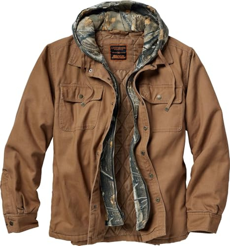 Legendary Whitetails Mens Canvas Hooded Water-Resistant Heavyweight Jacket, Barley, 4X-Large