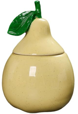 HEALLILY Lata de té de pera para oficina, bonita lata de azúcar, lata de harina, café, boticario, tapa de tarro de, contenedor de almacenamiento grande para paquetes de té, organizador de